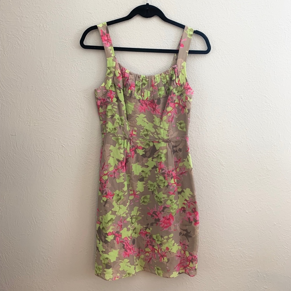 Banana Republic 0P Floral Cotton/Silk Dress